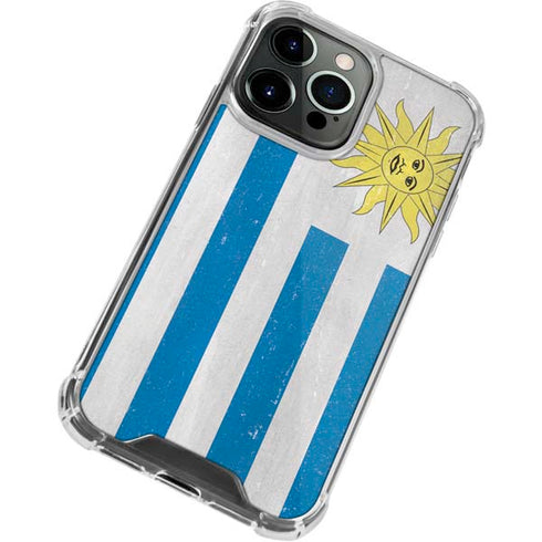 Uraguay Flag Distressed iPhone 13 Pro Max Clear Case